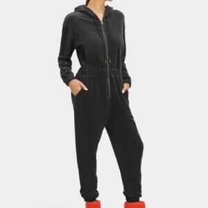 UGG Women’s Delores Long Sleeve Dark Gray Ink Corduroy Loungewear Jumpsuit Sz XS